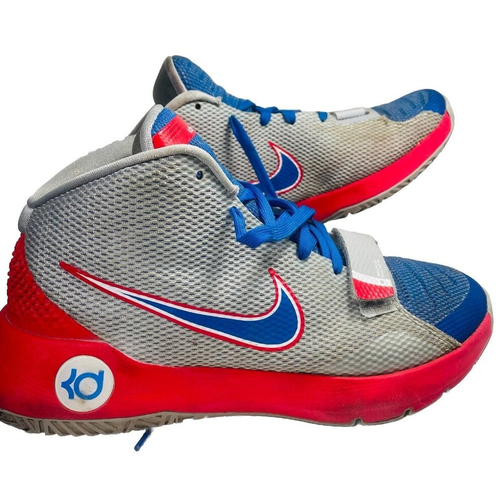Nike KD Trey 5 III Kevin Durant Shoes Gray Red Blue 749377-046 Men’s Hi-Top - Picture 1 of 13
